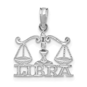 Million Charms 14k WG LIBRA Zodiac Charm Pendant